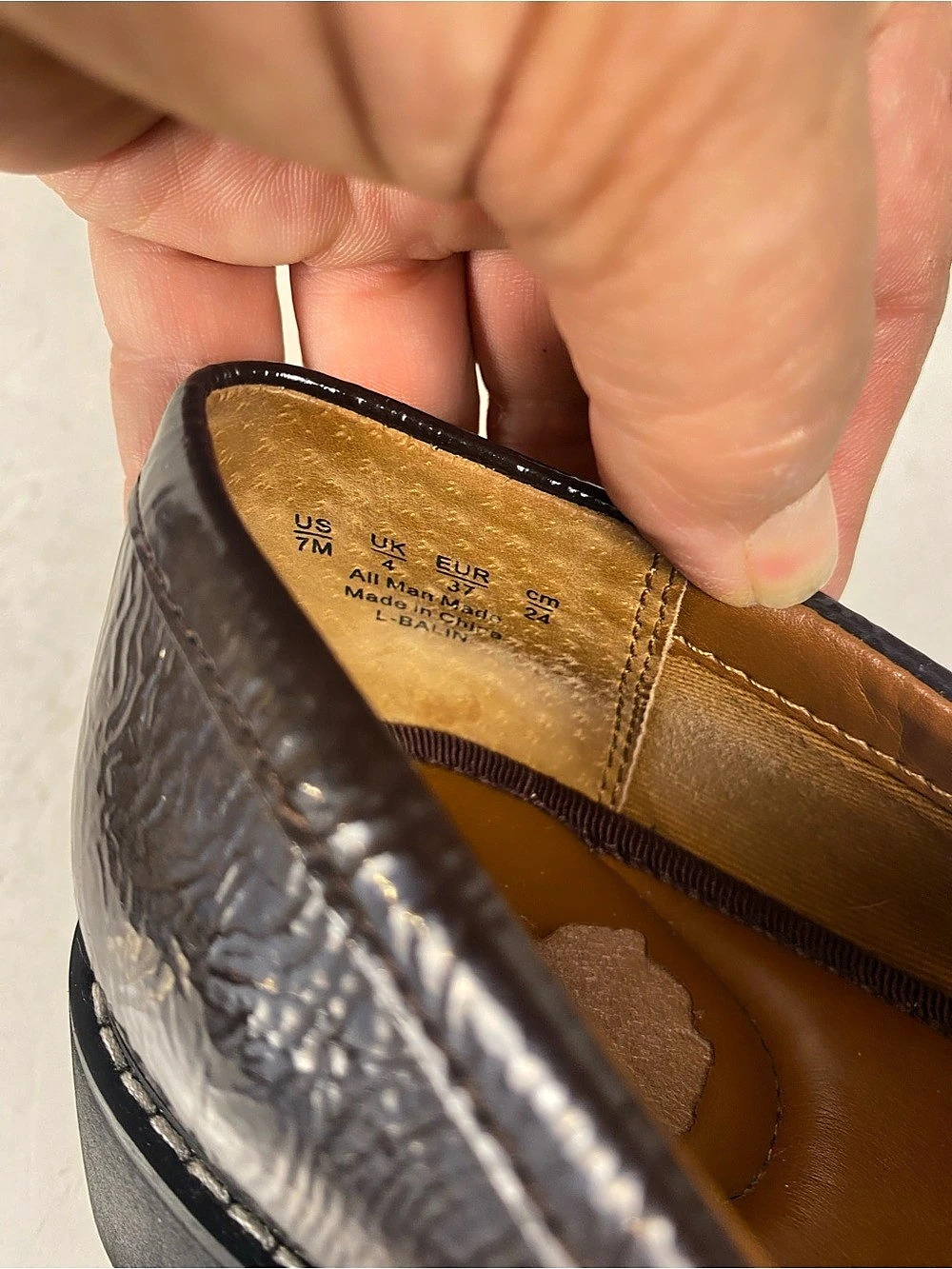 Franco Sarto Brown Lug Sole Loafers Size 7
Area Of Pealing On Insole - Picture 13 of 14